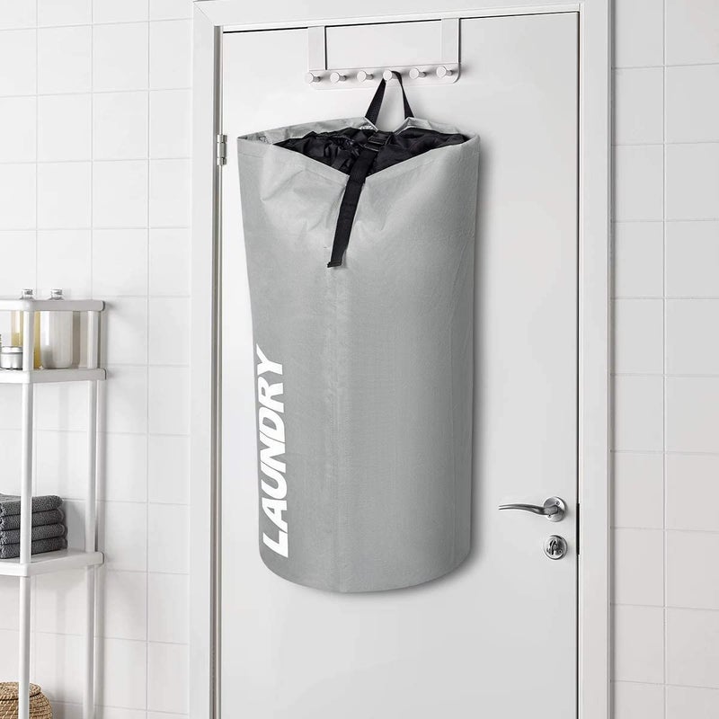Chrislley 106L Extra Large Laundry Hamper with Drawstring Dorm Room Backpack Laundry Bag Collapsible Laundry Basket for College Students Travel Day Tripï¼ˆGreyï¼‰ - Image 5